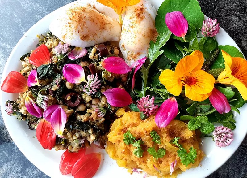 Colorful whole foods for spiritual nourishment