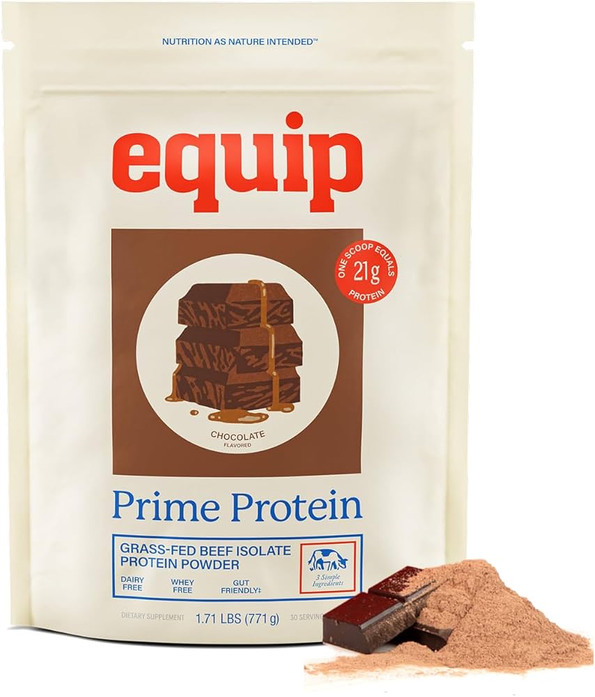 Equip Prime Protein chocolate grass-fed beef isolate protein powder