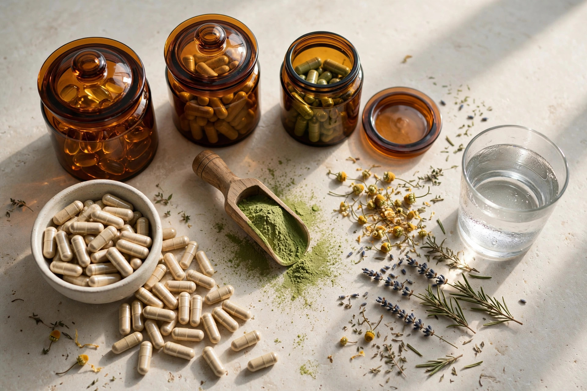 Supplement products arranged for a longevity supplement comparison